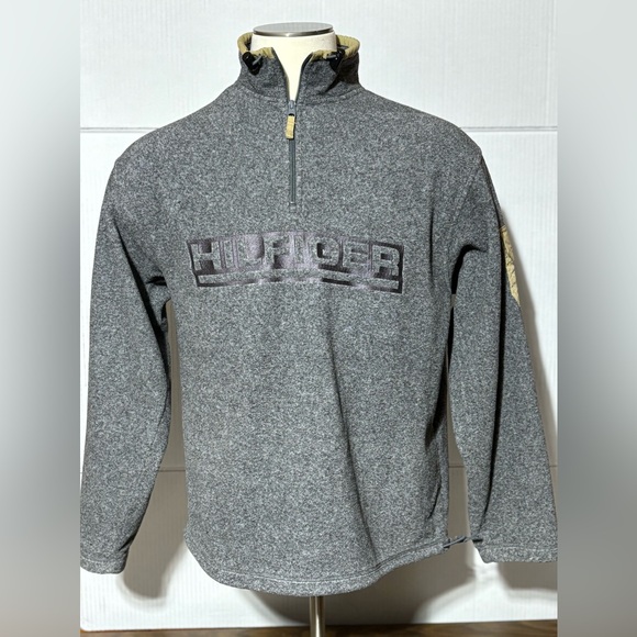 Tommy Hilfiger size M vintage quarter zip pullover fleece sweatshirt grey - Picture 1 of 8